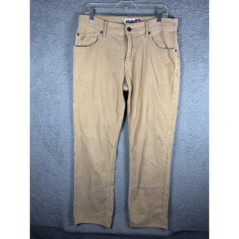 QuikJean Pants Size 34x30 Men's Quiksilver Corduroy‎ Pants Beige Y2K Vintage
